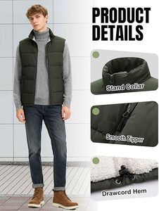 Chaleco Acolchado de Invierno para Hombre, Ropa Exterior con Forro Polar, Cálido, Informal, Aislado, Sin Mangas. - Product Image 3