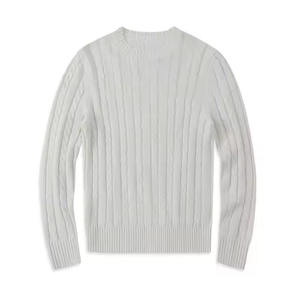 Wholesales Winter <b>Sweater</b> Long Sleeved Round Neck Cotton <b>Cable</b> Stitch <b>Knitting</b> Shirt Heat tech Thickened <b>Sweater</b> OEM - Product Image 4