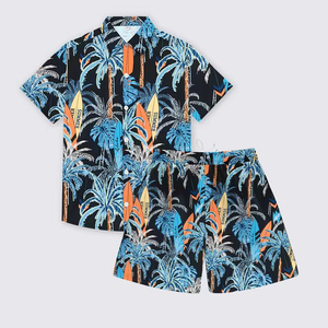Ensemble de survêtement décontracté 2 pièces pour homme, nouveau modèle d'été, en polaire respirant, avec t-shirt à manches courtes et short, couleur unie, vêtements de marque en gros - Product Image 3