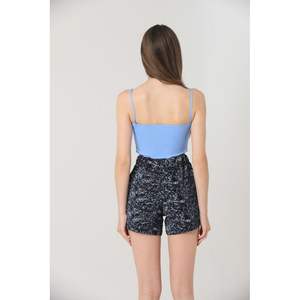 Shorts de Mujer Topshow con Estampado Batik Azul Marino, Producto al por Mayor - Product Image 3
