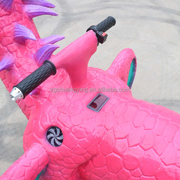 24 V Dinosaur Riding Car Electric Animal Rides for Kids Ride Along Animals for Shopping Center