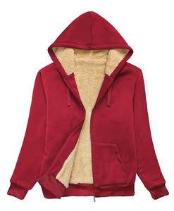 2025 Manufacturer Women Hoodie <b>Sherpa</b> <b>Lined</b> Hooded Jacket Fleece Winter Wear Full Zip up Casual Solid <b>Hoodies</b> <b>Sherpa</b> Custom Logo - Product Image 1