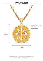 Collier avec pendentif en forme de croix orthodoxe ARNAN IC XC NIKA, en acier inoxydable, bijoux religieux chrétiens, vente en gros, cadeau de Noël