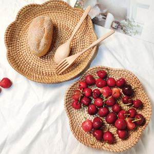 Charming Shape Rattan Serving <b>Tray</b> Stylish Handmade Woven <b>Tray</b> For <b>Kitchen</b> Dining And Modern Home Decor - Product Image 3