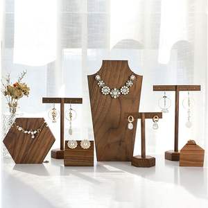 Expositor de joyería de madera de diferentes tamaños de 2 piezas, soporte de exhibición de joyería único, soporte de exhibición de pendientes para Decoración - Product Image 4