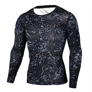 Custom Men's Rash Guard <b>Compression</b> <b>Shirts</b>-UPF50+ Quick Dry Spandex/Polyester Breathable Anti-Bacterial Long Sleeve - Product Image 2
