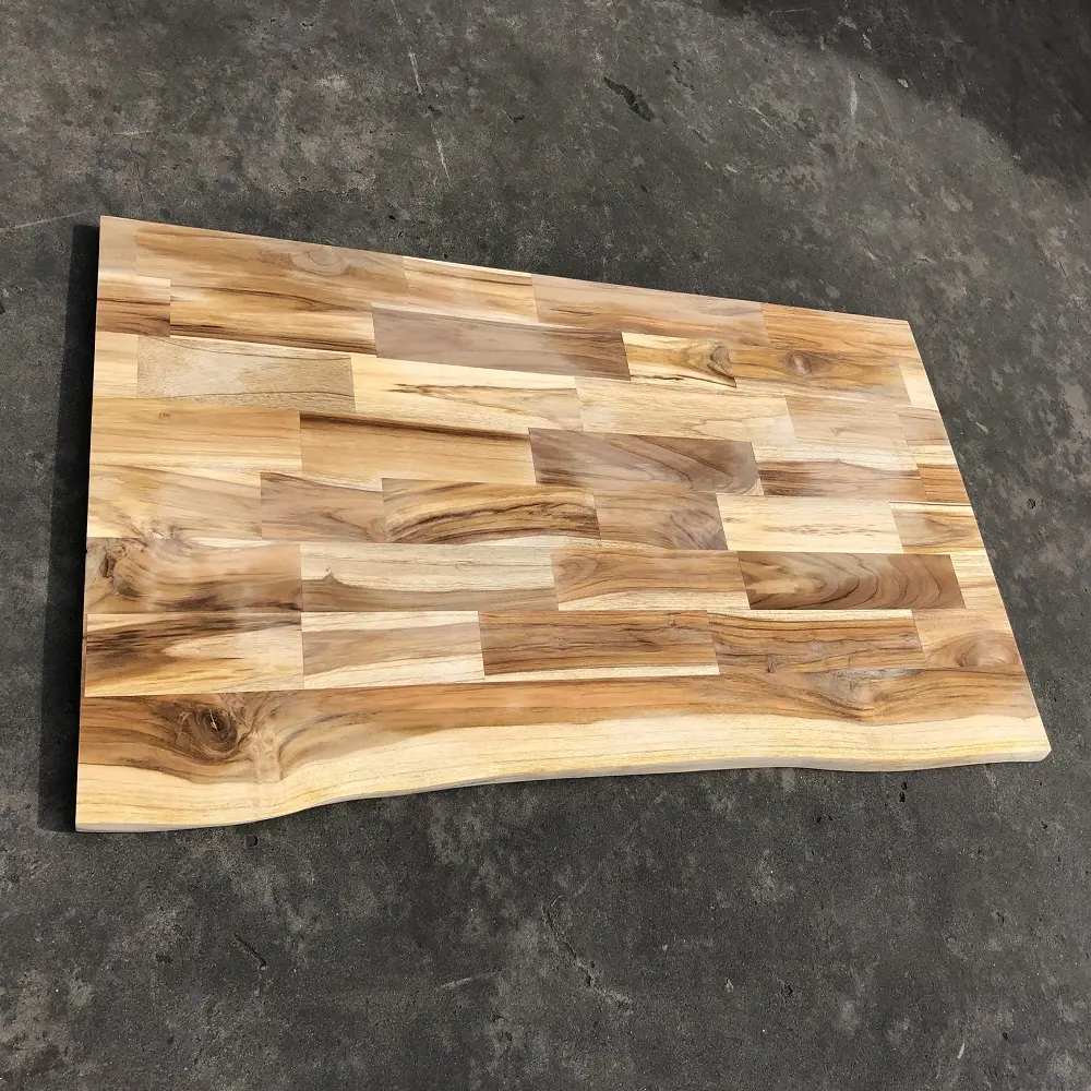 Tablero de unión de dedo de encimera de madera directo de fábrica al por mayor 15mm mesa de madera de café productos personalizados