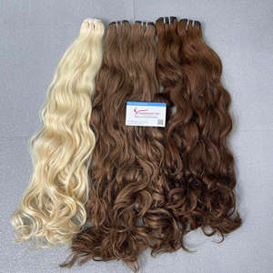 Stock limité de grands paquets de cheveux humains vierges vietnamiens doux ondulés alignés couleur blonde de trame de dentelle de cuticule - Product Image 4
