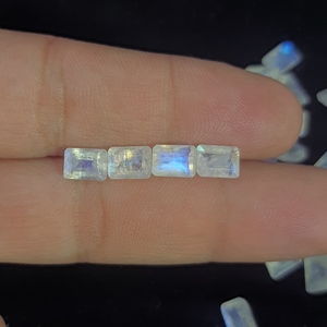 Piedra lunar de arcoíris Natural de 5x7mm, Esmeralda facetada, forma octagonal, piedras preciosas semipreciosas para fabricación de joyas al por mayor - Product Image 4