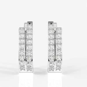 ต่างหูห่วงมอยซาไนต์ทอง 14k ดูอัล กลีม - Product Image 5
