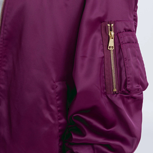 Chaqueta Bomber de Color sólido de estilo Streetwear nuevo de talla grande para mujer, tela transpirable con relleno de algodón, suministro al por mayor - Product Image 4