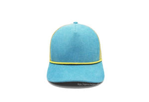 Snapback en maille velours côtelé avec logo brodé à 5 panneaux, mode vintage et élégante pour l'extérieur, vendeur fabriqué au Vietnam - Product Image 3