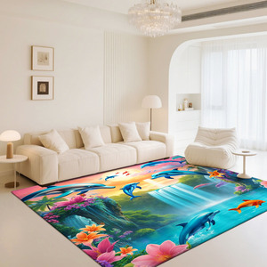 Tapis de salon personnalisé imprimé pour le salon et la chambre à coucher, tapis en polyester antidérapant - Product Image 4