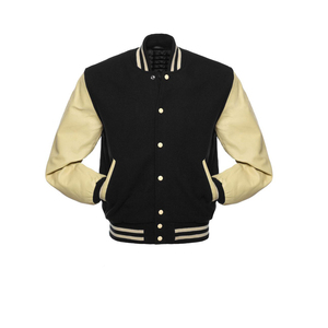 OEM Custom Leather Sleeve Wool Blend Embroidered Graphic Varsity Letterman <b>Jacket</b> <b>Baseball</b> <b>Bomber</b> <b>Jacket</b> - Product Image 1
