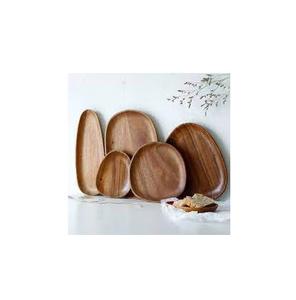 Plateau en bois pour fruits secs et brillant poli et dîner et restaurant Plateau en bois en forme de feuille Decora - Product Image 4