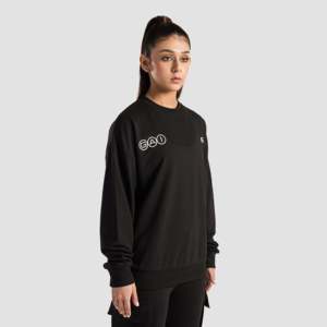 Sweat-shirt surdimensionné pour femme Sanctuary, en maille de soie respirante, coupe courte, noir, de haute qualité - Product Image 6