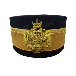 Sombrero Masónico al por Mayor de la Mejor Calidad, Sombrero de Terciopelo Bordado Personalizado de Alta Calidad, Diseño Decorativo para la Cabeza - Product Image 1