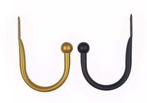 Embrasses de rideaux en alliage d'aluminium/supports en forme de J, embrasses de rideaux/accessoires, tringles à rideaux et crochets décoratifs - Product Image 2
