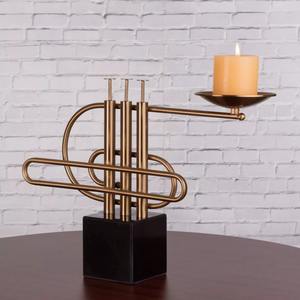 Soporte para candelabros con cubierta de vidrio Soporte para velas de cristal con cuentas Elegante para mesa de comedor de café - Product Image 5