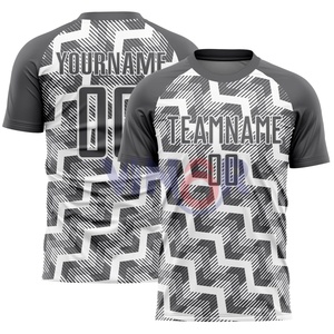 Maillot de football personnalisé à col rond chemises à manches courtes avec nom et numéro imprimés maillot de football avec service OEM vente en gros - Product Image 1