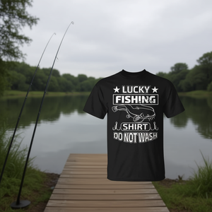 T-shirt Lucky Fishing avec motif de poisson-chat, à ne pas laver - Product Image 3