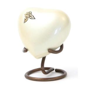 Urnes de crémation souvenir coeur en émail rose Urnes de chaleur en métal de qualité supérieure en gros avec support de couleur noire - Product Image 4