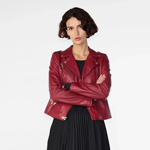 Chaqueta de Motociclista Acolchada de Piel de Oveja Personalizada para Mujer, Estilo con Cremallera, Ropa Exterior de Moda para Motocicleta de Alta Calidad, OEM, ODM, Marca Privada - Product Image 3