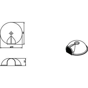 INTERSTEEL – Pare-vent de porte en acier inoxydable mat avec montage sur cheville de 66 mm et 22 mm de hauteur - Product Image 3