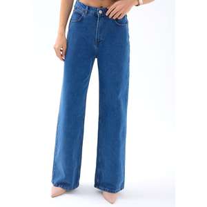 กางเกงยีนส์สีน้ำเงินเข้ม 7415 ทรงขากว้าง - Product Image 4