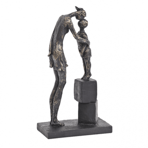 Escultura de postura de beso de frente de madre e hijo vintage y objeto decorativo para el hogar - Product Image 5
