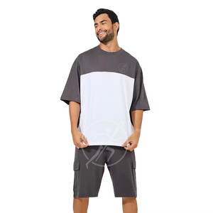 100% coton hommes Slim Fit T-Shirt & Short Set à manches courtes T-Shirt & Shorts Set pour la vente en ligne - Product Image 2