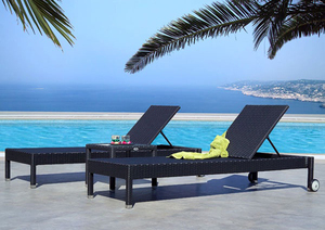 Rattan Poly Day bed Garden Patio Pool Chaise Lounge Set Aluminio Outdoor Tumbona Sillas Muebles Para Restaurante - Product Image 4