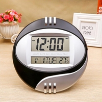 Affichage numérique de la température horloge électronique murale LCD calendrier Moderne LED support montre muette de décoration de bureau à domicile