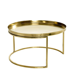 Plateau de service martelé en métal avec forme ronde pour plateaux de service de table pour aliments et boissons à la maison et à l'hôtel - Product Image 3