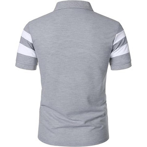 Chemises polo d'affaires formelles de haute qualité pour hommes en coton et polyester de couleur unie à manches courtes OEM personnalisé - Product Image 3