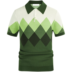 Camiseta de lino y algodón transpirable para hombre, camiseta informal estampada de manga corta con cremallera, Polo a rayas de Color sólido para hombre - Product Image 4