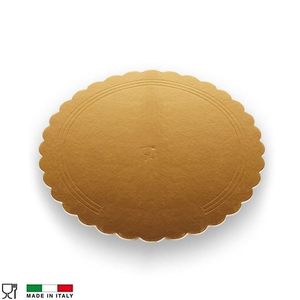 Elegante e resistente confezione da 5 tavole da torta in oro da 30cm per torte e dessert in pasticcerie e rosticcerie - Product Image 2