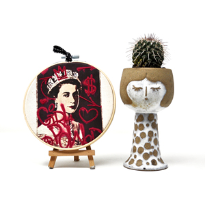 Broderie artisanale moderne en coton, thème Reine Elizabeth, 15 cm, décoration d'intérieur - Product Image 4