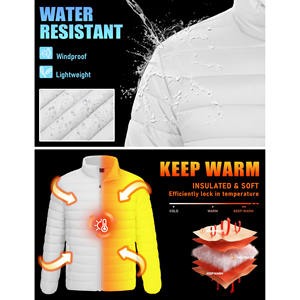 Veste matelassée à fermeture éclair en toile personnalisée en gros pour hommes, imperméable, respirante, écologique, vestes pour hommes d'hiver - Product Image 2