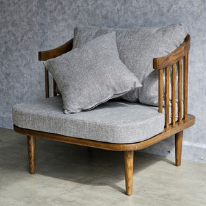 Sillón Individual GSD68090 de Madera de Fresno 80x70x73cm con Cojín de Cuero Cómodo para Oficina en Casa - Product Image 2