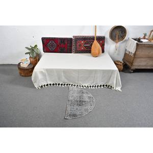 Tapis turc moderne classique 2.5x1.5ft gris noir Patchwork Design laine polyester Latex pour salon chambre à coucher pour adolescents - Product Image 3