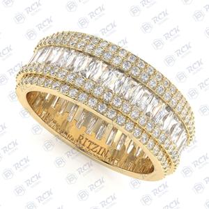 5.00 tcw Baguette ตัด Eternity ห้องปฏิบัติการปลูกแหวนเพชรสำหรับผู้หญิง/ของขวัญครบรอบวงแหวน CVD สำหรับรักของขวัญวันเกิด - Product Image 4