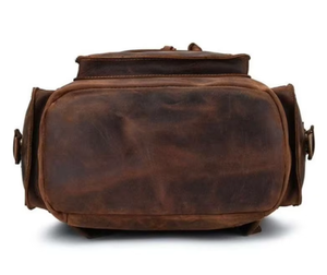 Sac à dos en cuir vintage haute capacité pour hommes sac d'ordinateur professionnel avec design élégant - Product Image 3