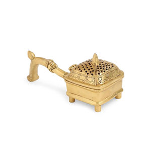 Brass <b>Incense</b> <b>Burner</b> <b>Holder</b> Square Gold Finished Vintage Design Indian Handmade Modern Collection of <b>Incense</b> <b>Burner</b> for Sale - Product Image 3