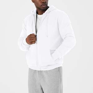 Sweat à capuche zippé 100% coton doublé, lavé à la pierre, imprimé numérique, broderie 3D - Product Image 2