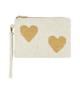 Fashionable new primum high quality beaded design XOXO coin pouch <b>Red</b> and pink beaded coin <b>purse</b> latest beautiful design - Product Image 2