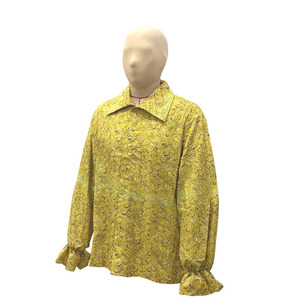 Camisa <span class=keywords><strong>de</strong></span> Manga Larga Estilo Hippie Vintage para Hombre, Diseño Psicodélico Amarillo con Estampado <span class=keywords><strong>de</strong></span> Remolinos, Ideal para Halloween y Festivales <span class=keywords><strong>de</strong></span> Música - Product Image 4