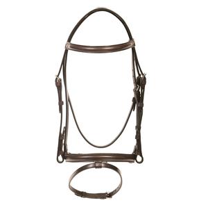 Bride en cuir de cheval avec Cavesson Flash et bride de cheval de joue de 5/8 pouces Bride anatomique en cuir de cheval - Product Image 1