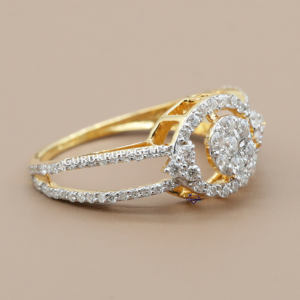 Anillo de compromiso de Plata de Ley 925 único para mujer, Diamante de corte claro VVS y moissanita blanca, joyería de boda fina - Product Image 4