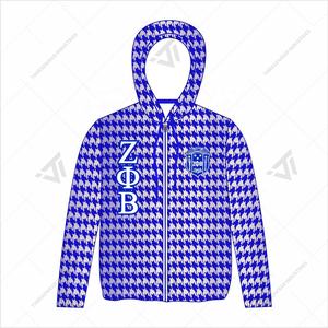Vente en gros personnalisée veste à capuche pied-de-poule brodée Zeta Phi Beta Sorority attirail grec - Product Image 1